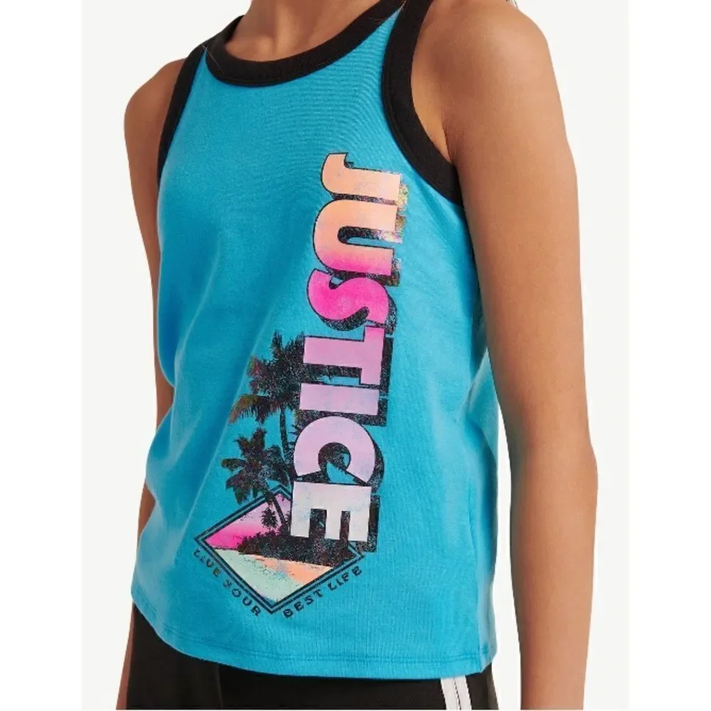 Justice Girls Lightweight Knot Front Shirt & Tank Top 2-Count Size XS 4/5